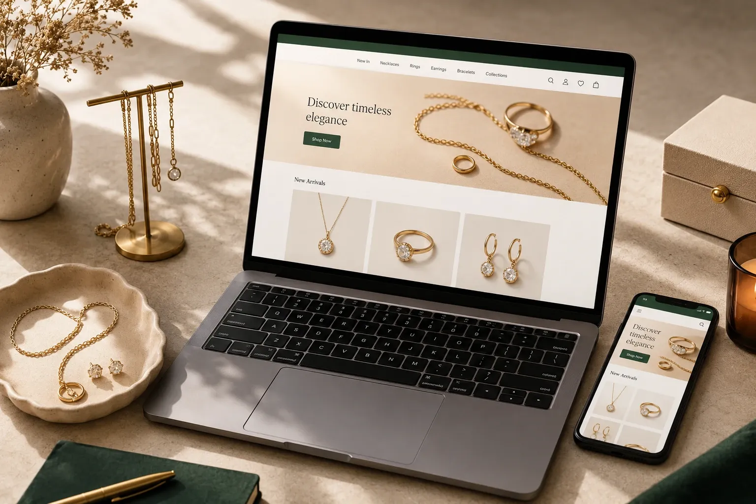 Where to sell jewelry online, showing a jewelry seller comparing marketplaces